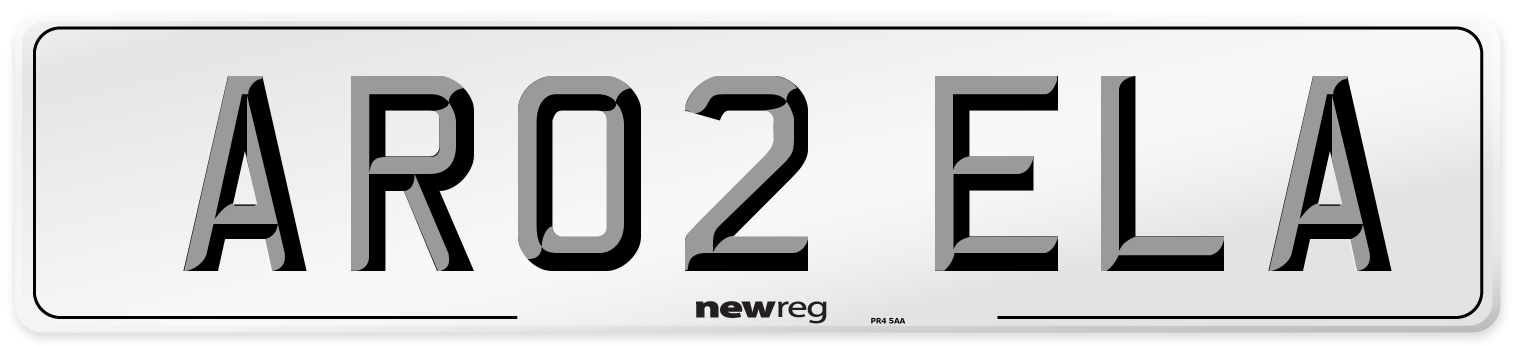 AR02 ELA Number Plate from New Reg